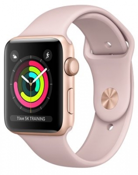 Apple Watch 3 42mm Gold Aluminum Case Pink Sport Band